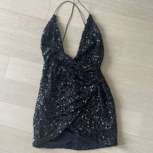 Black Sequins Dress from Oh Polly .. ONLY WORN ONCE. GREAT CONDITION